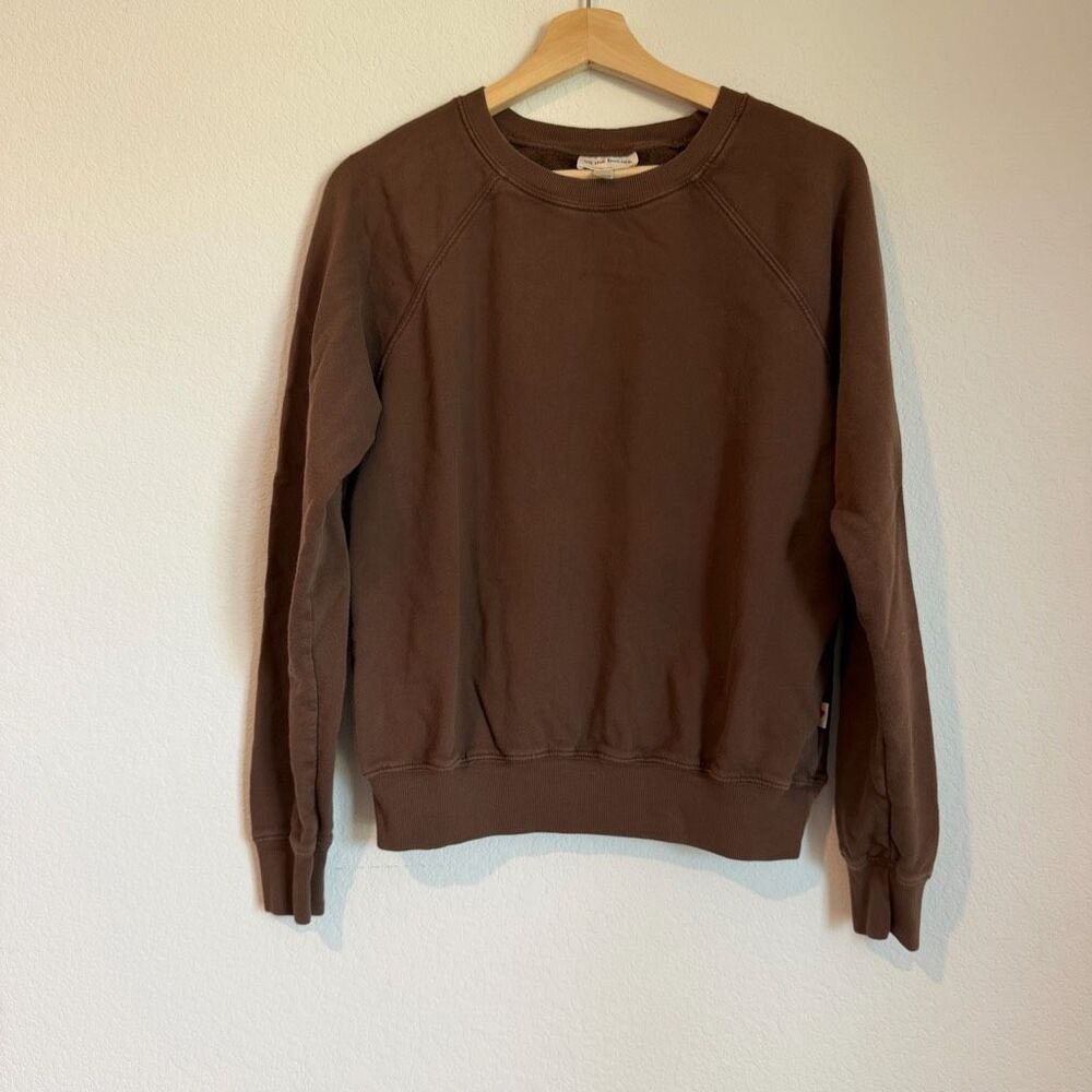 All The Babies Brown Organic Cotton Crew Neck Sweatshirt Women's Size Medium